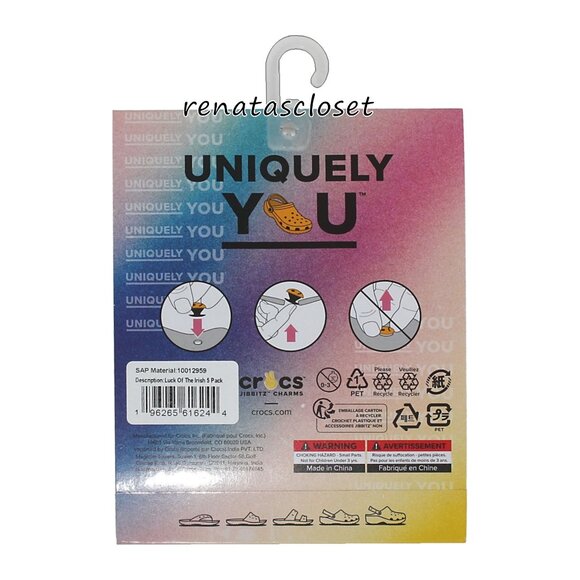 Crocs Jibbitz 5-pk Luck of the Irish Shoe Charms Set NWT/NIP - Picture 5 of 7